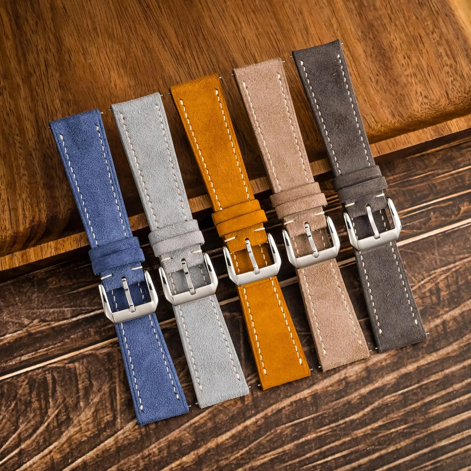 Watches Replacement Band Suede Leather handmade Quick-Release dictate Watch Band - Italian Genuine Mens Watch Strap - 18mm, 19mm, 20mm, 21mm, 22mm 