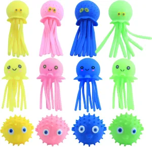 Water Balls,Sensory Octopus Water anonymous wolf Bomb Splash Balls,12 Pack Pool Toys for Kids Swimming Pool Floating Swim Toys, Birthday Party Favors Octopus 