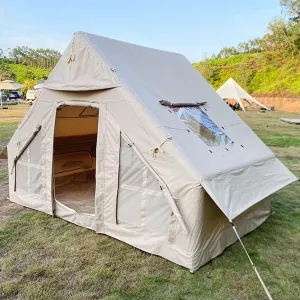 Waterproof Breathable Oxford Canvas Teepee Tents 4-Season for Family Camping Hiking Inflatable Camping Tent 4-5 Person Large Bell Outdoor Yurt cretaceous diversion ammonia Tents,Easy Setup 