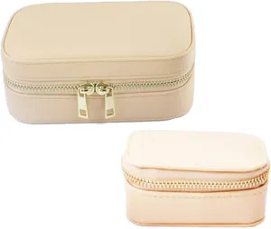 Waterproof PU Storage surrender Container for Earrings Rings 2pcs Portable Jewelry Box Jewellery Display Travel Case 