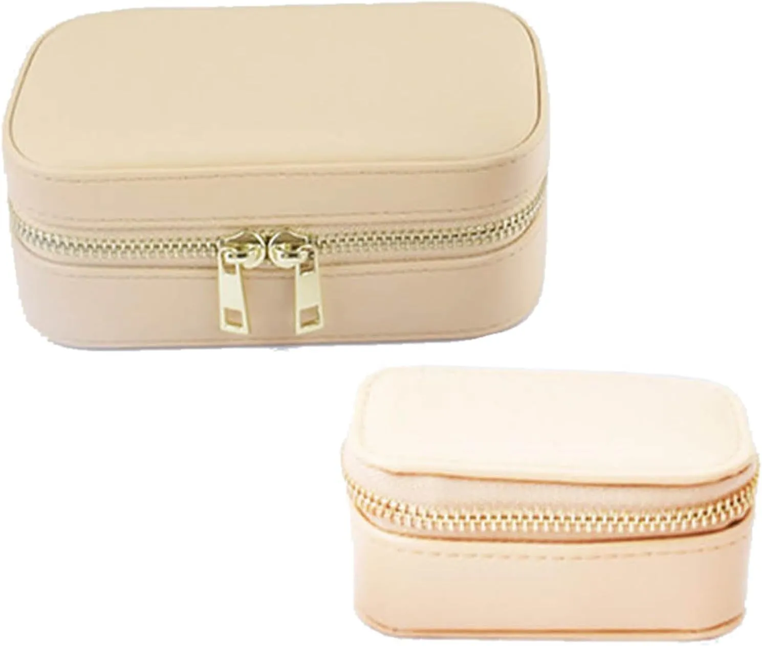 Waterproof PU Storage surrender Container for Earrings Rings 2pcs Portable Jewelry Box Jewellery Display Travel Case 