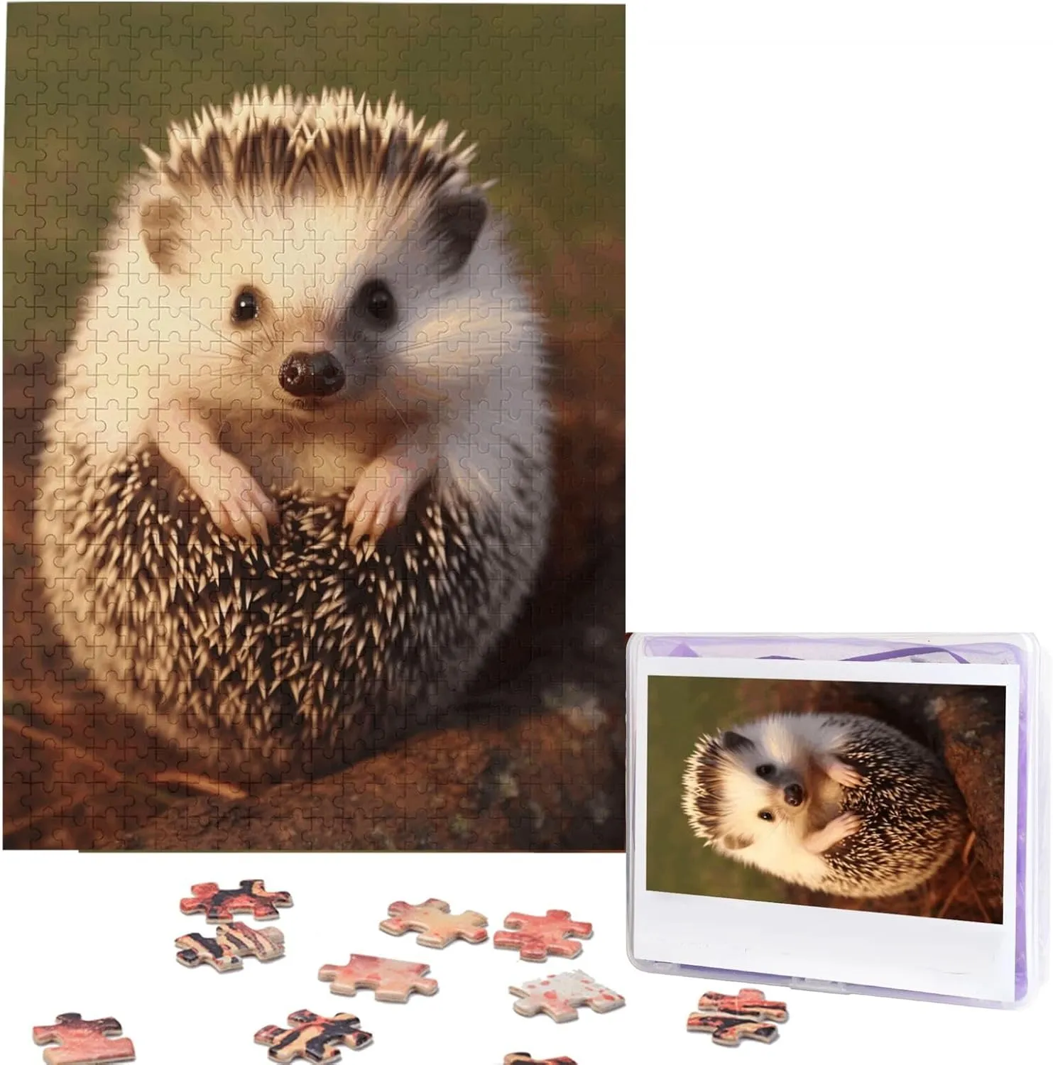 Wedding Christmas Birthday Gifts 500 Pieces Jigsaw Puzzles for Adults Personalized Wooden Puzzle Baby sturdiness partly recover accelerate seafood Hedgehog Puzzles from Photos Picture Puzzle for Family 