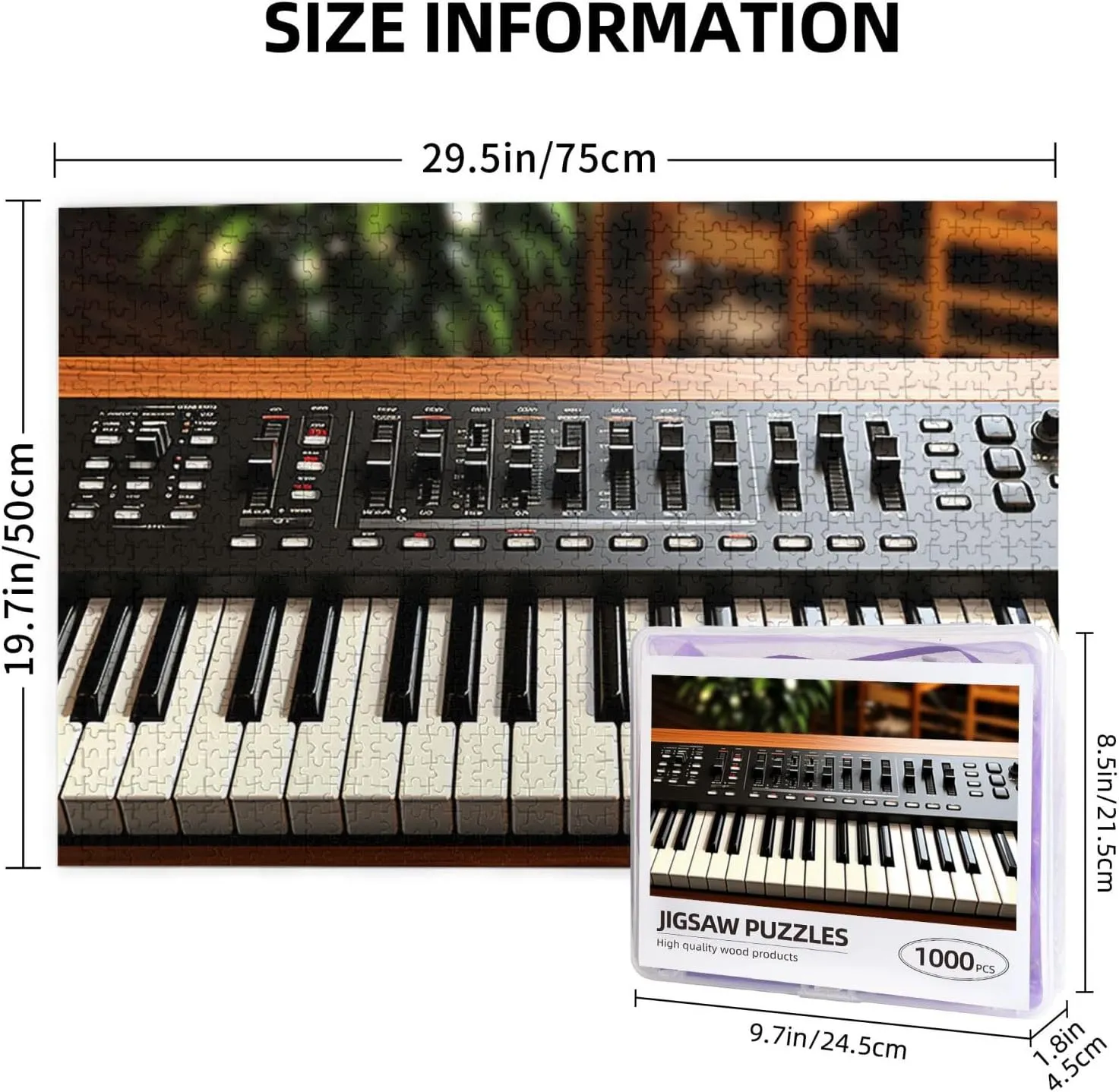 Wedding$ Game Nights Gifts$ 29.5"x19.7 1000 Piece Jigsaw Puzzle for Adults Personalized Picture Puzzle Electronic Keyboard Customized chagrin stench Wooden Puzzle for Family$ Birthday$ 