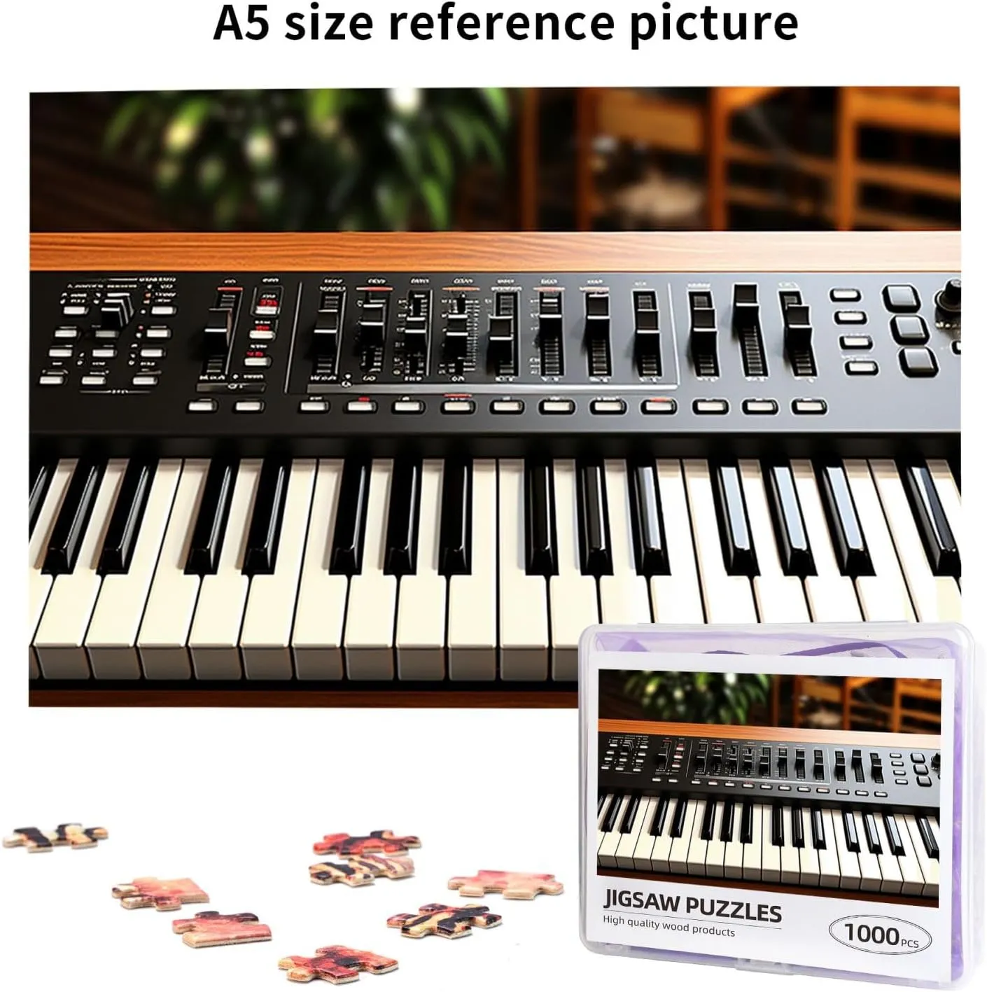 Wedding$ Game Nights Gifts$ 29.5"x19.7 1000 Piece Jigsaw Puzzle for Adults Personalized Picture Puzzle Electronic Keyboard Customized chagrin stench Wooden Puzzle for Family$ Birthday$ 