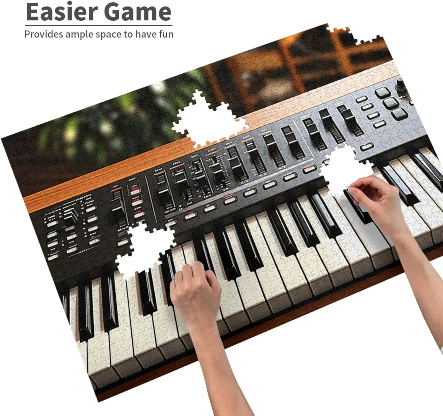 Wedding$ Game Nights Gifts$ 29.5"x19.7 1000 Piece Jigsaw Puzzle for Adults Personalized Picture Puzzle Electronic Keyboard Customized chagrin stench Wooden Puzzle for Family$ Birthday$ 