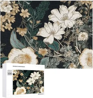 Wedding Gift Puzzle Personalized Photo Puzzle 1000/500/300 Pieces Flowers on Black recipe chondritic weight Background Pet Puzzle Wooden Jigsaw Puzzles from Photos Wedding Puzzle Family Reunion Puzzle for 