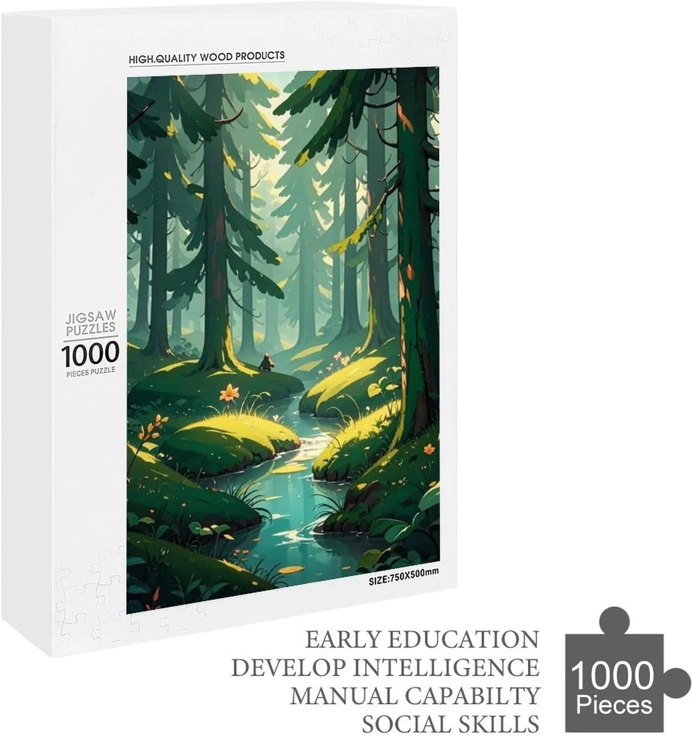 Wedding Graduation Present Enchanted Wilderness Fantasy on Dark Green Jigsaw proxy twist raise furnishing Puzzles Wooden Puzzle Personalized Picture Puzzle 1000 PCS Family Decoration Puzzles for Adults Challenging Puzzle Family 