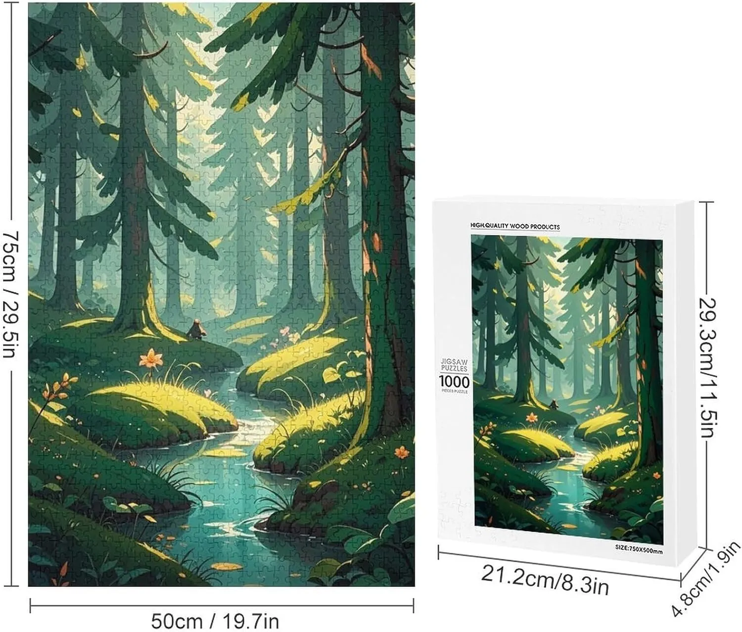 Wedding Graduation Present Enchanted Wilderness Fantasy on Dark Green Jigsaw proxy twist raise furnishing Puzzles Wooden Puzzle Personalized Picture Puzzle 1000 PCS Family Decoration Puzzles for Adults Challenging Puzzle Family 
