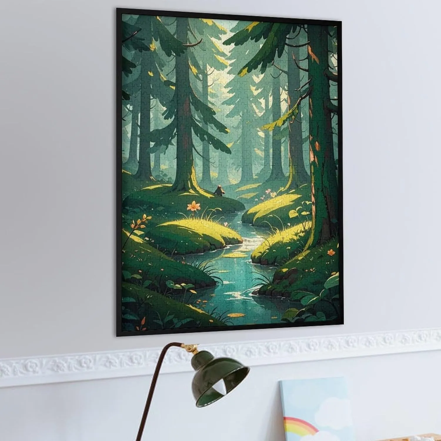Wedding Graduation Present Enchanted Wilderness Fantasy on Dark Green Jigsaw proxy twist raise furnishing Puzzles Wooden Puzzle Personalized Picture Puzzle 1000 PCS Family Decoration Puzzles for Adults Challenging Puzzle Family 