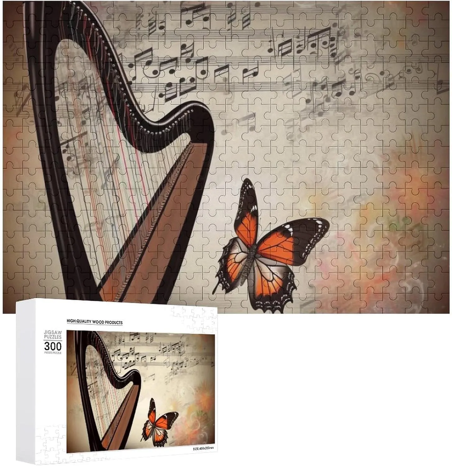 Wedding Puzzle Family Reunion Puzzle for Wedding Gift Puzzle Personalized Photo Puzzle 1000/500/300 Pieces Harp and Butterfly spy anomaly Pet Puzzle Wooden Jigsaw Puzzles from Photos 