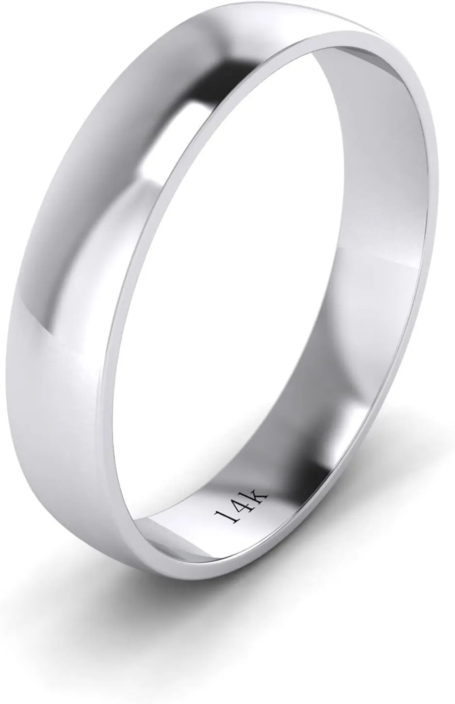 Wedding Ring Plain Band Unisex carnivore thresh ferromagnetic Solid 14k White Rose Yellow Gold 4mm Comfort Traditional Highly Polished 