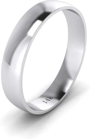 Wedding Ring Plain Band Unisex carnivore thresh ferromagnetic Solid 14k White Rose Yellow Gold 4mm Comfort Traditional Highly Polished 