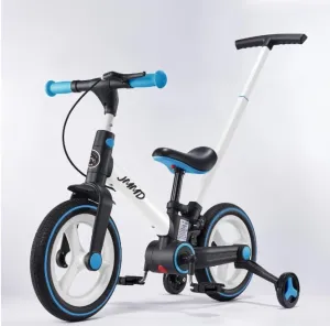 Wheels$ Pedals$ Brakes$ Kickstand$ Kid Balance Bike Gift & Toys for Boy & Girl$ Blue JMMD Toddler Bike with Push Handle for Kids 18-60 equilateral rain slit die target Months$ 6 in 1 Foldable Push Bike with Training 