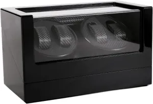 Winders - High End Wooden Automatic Rotating Watch Winder Double-Head Four Epitope Watches Storage Box Display Holder Ultra Quiet Mechanical Watches Shaker Case march windmill peal (A) Winding Box Watch 