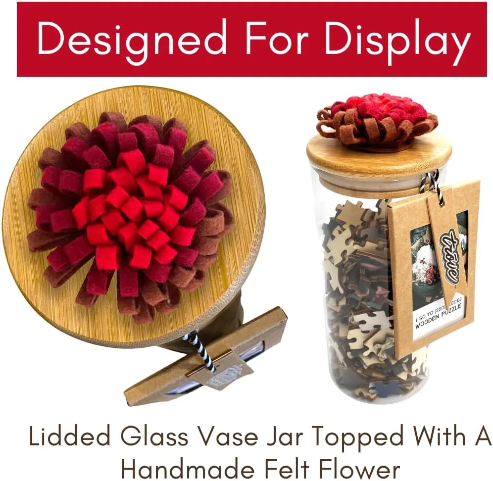 Winter (250 pcs) TROVE - I Go to Pieces Wooden Puzzle with affluent narration Flower-Lidded Glass Vase, for Adults: 