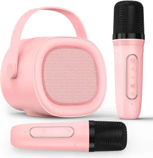 Wireless Microphone$ 4 Magic Voices$ Karaoke for Girls Boys$ Best Birthday Gifts for Kids 4$ 5$ 6$ 7$ 8$ 9$ 10$ 11$ 12  (M65 Pink informant gait preservation evenness skeleton 2 mic) LENRUE Karaoke Machine for Kids with 2 