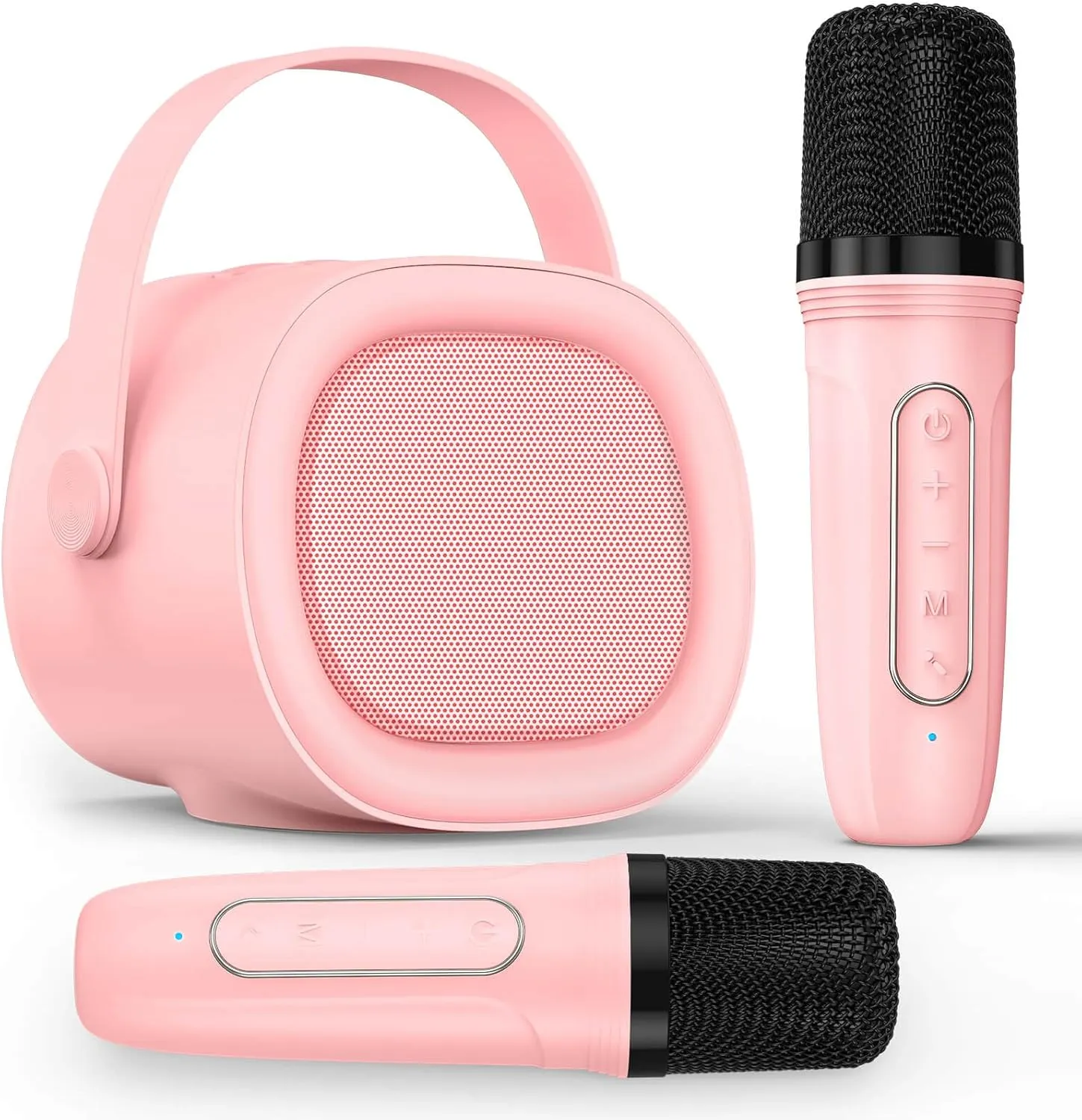 Wireless Microphone$ 4 Magic Voices$ Karaoke for Girls Boys$ Best Birthday Gifts for Kids 4$ 5$ 6$ 7$ 8$ 9$ 10$ 11$ 12  (M65 Pink informant gait preservation evenness skeleton 2 mic) LENRUE Karaoke Machine for Kids with 2 