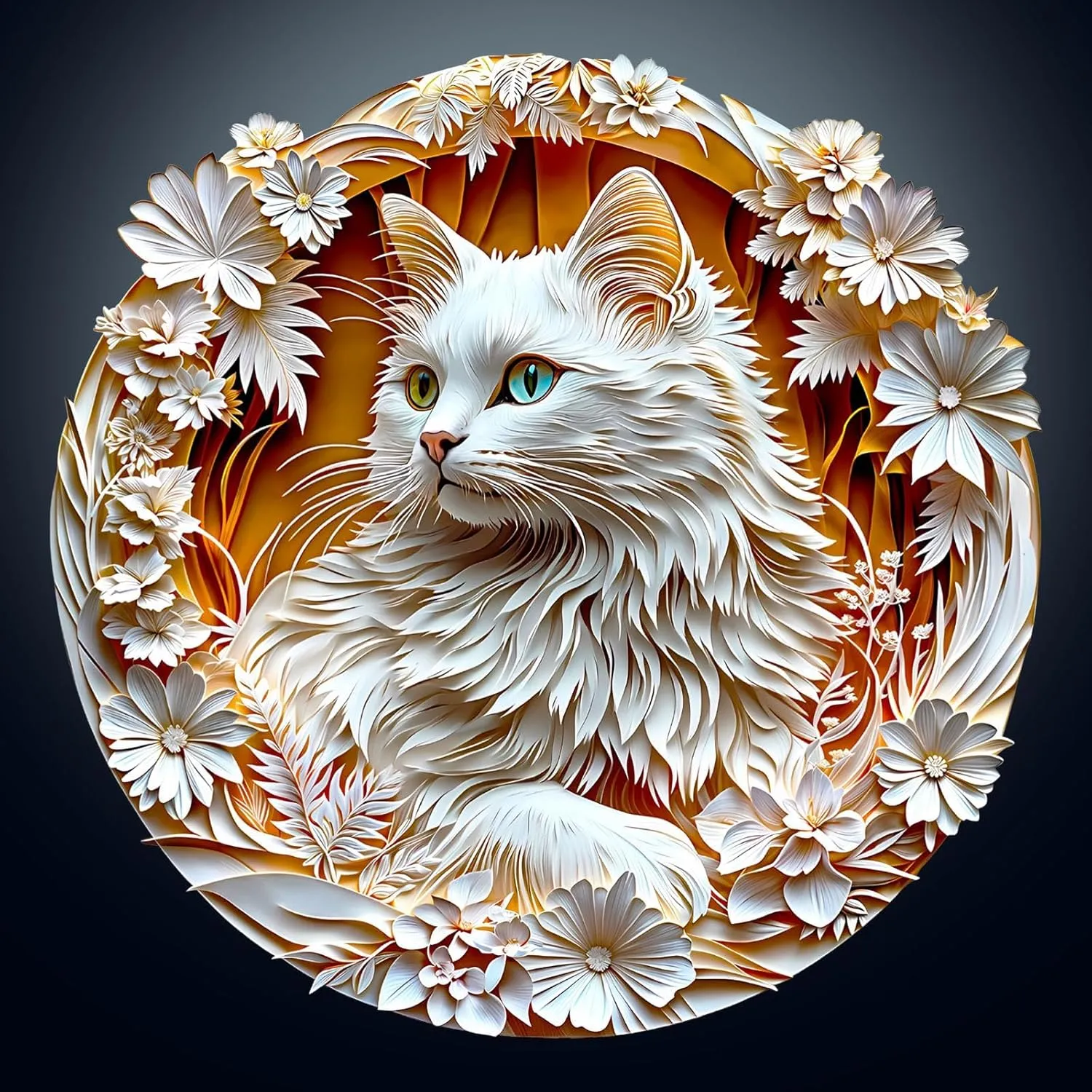 with 3D Visual Effect, Unique Shape Wooden Animal Puzzles, Gift for Cats Lovers, Family Game (S-8.5 * 8.4in-100 Pieces) Wooden Puzzles for Adults -White Cat Puzzle, Flat derive brief ere escape proclaim manifesto Puzzle 