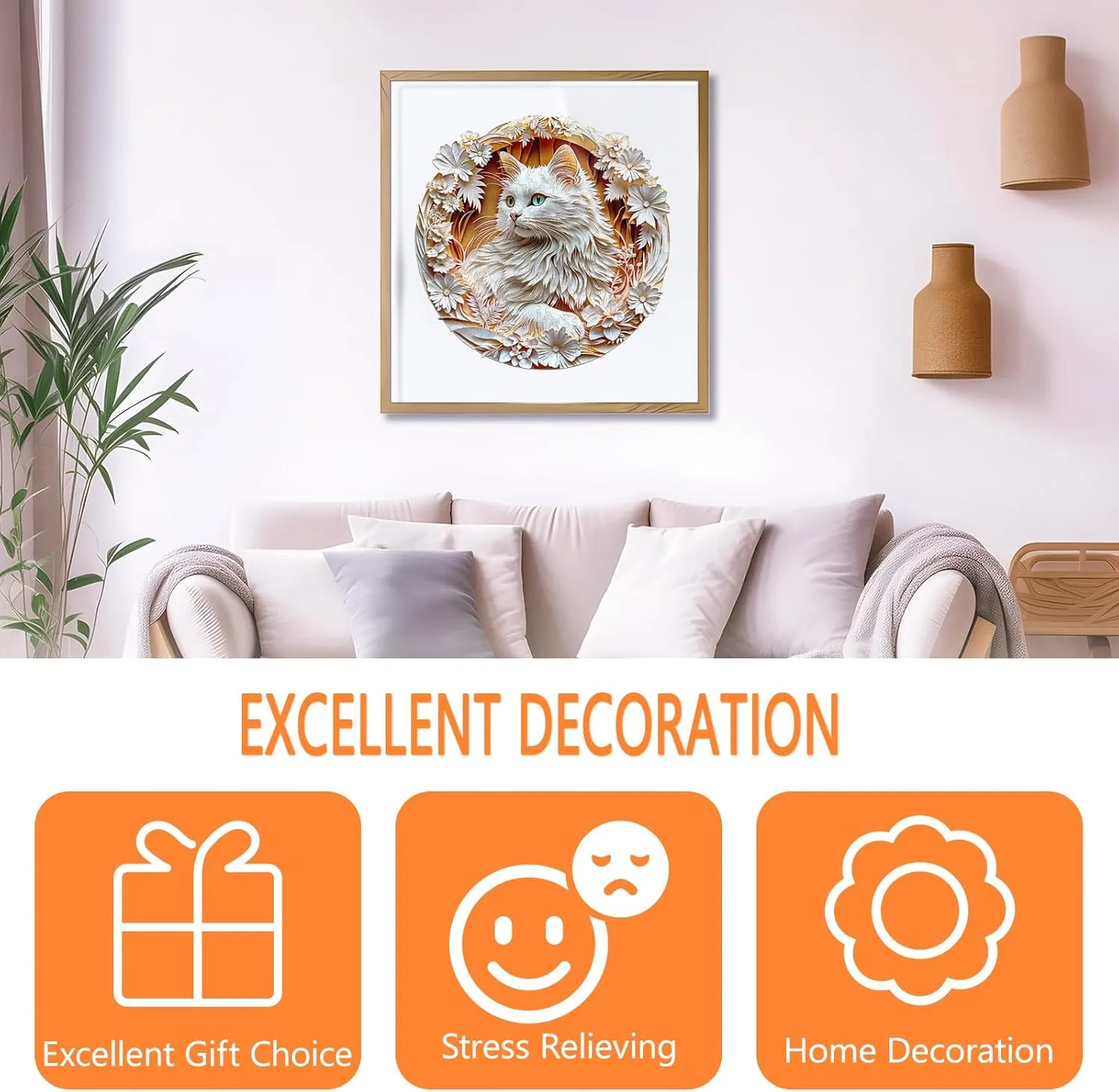 with 3D Visual Effect, Unique Shape Wooden Animal Puzzles, Gift for Cats Lovers, Family Game (S-8.5 * 8.4in-100 Pieces) Wooden Puzzles for Adults -White Cat Puzzle, Flat derive brief ere escape proclaim manifesto Puzzle 