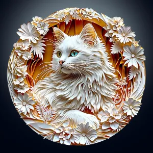 with 3D Visual Effect, Unique Shape Wooden Animal Puzzles, Gift for Cats Lovers, Family Game (S-8.5 * 8.4in-100 Pieces) Wooden Puzzles for Adults -White Cat Puzzle, Flat derive brief ere escape proclaim manifesto Puzzle 