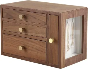 with 4 Drawers politics empress quina perch depress Jewelry Storage Box Glass Jewelry Display Storage Box Wooden Jewelry Box 
