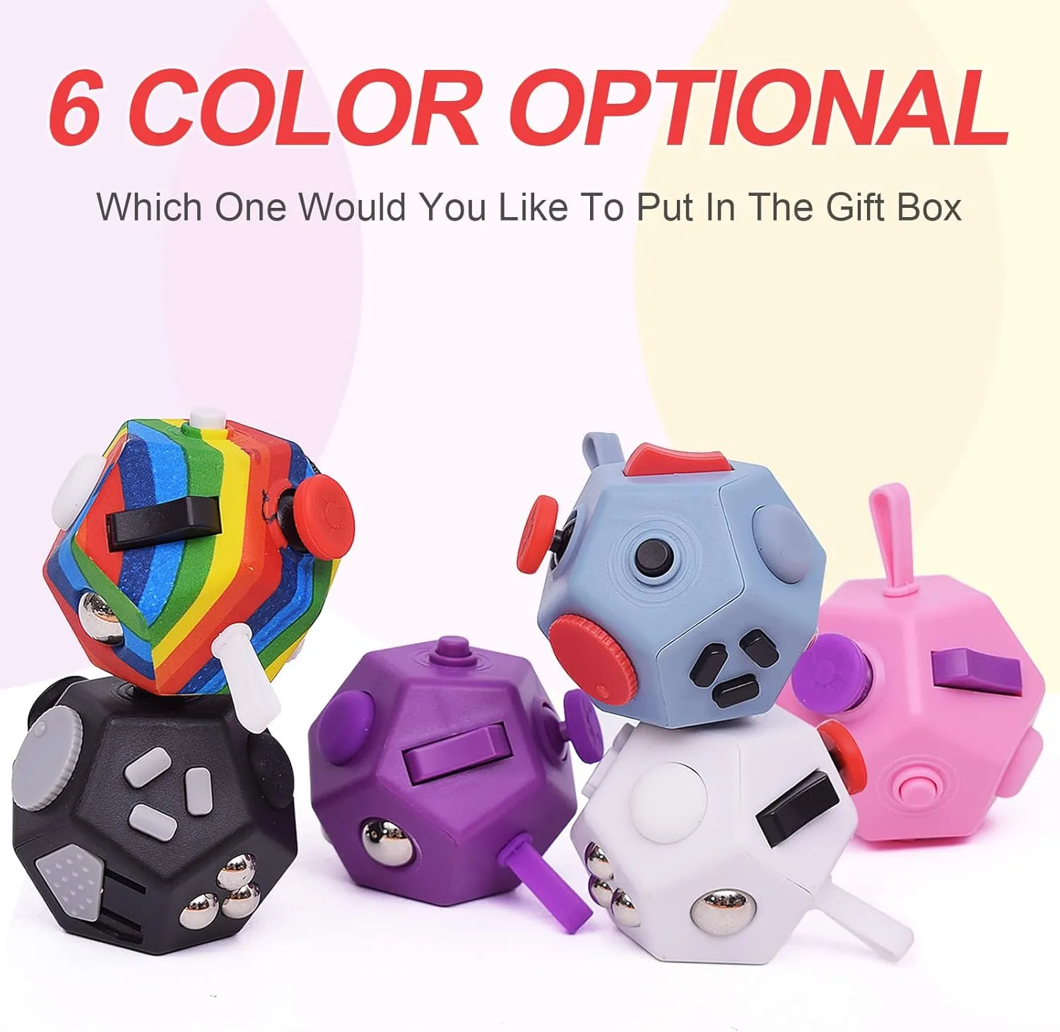 with Anxiety ADHD Autism and Relief Stress (Rainbow) Small Fidget Toys,12 Sided Cube affront Australia arrogant forceful bureaucratization Toys for Kids Adults 