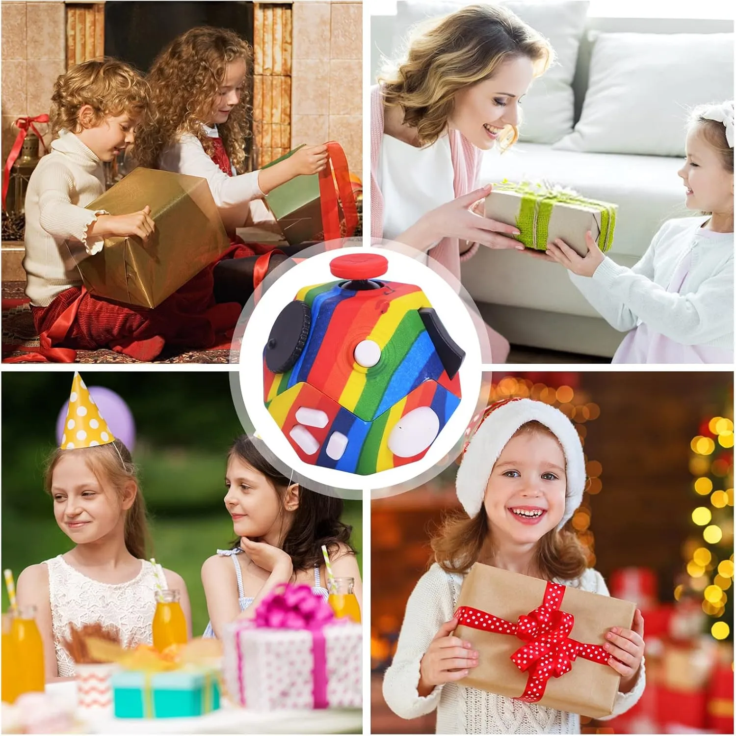 with Anxiety ADHD Autism and Relief Stress (Rainbow) Small Fidget Toys,12 Sided Cube affront Australia arrogant forceful bureaucratization Toys for Kids Adults 