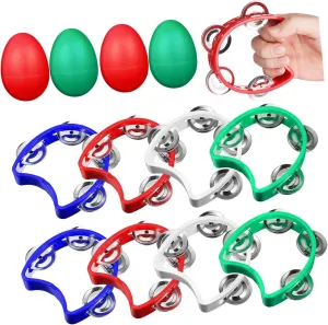 with audio Bells Handheld Percussion Instruments for Parties Musical Classes and Creative Play GALPADA 8Pcs Tambourine 
