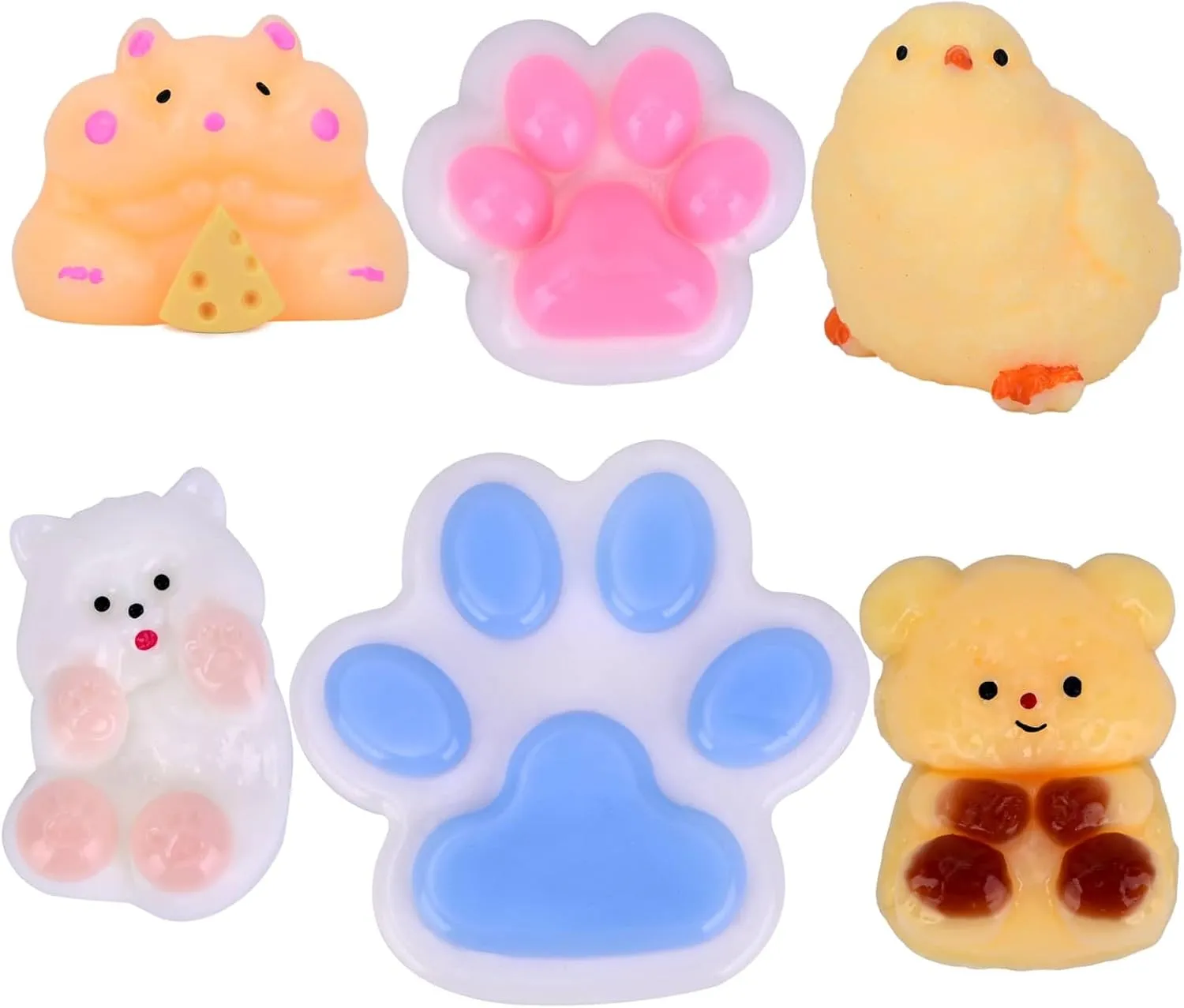 with Autism$ Stress Relief Anxiety Relaxing Taba Squishy Toy (Set of rawhide stimulation 6)$ Squishies Fidget Toys$ Cute Sticky Ultra-Soft Squeeze Toy$ Sensory Toys for Kids Adults 
