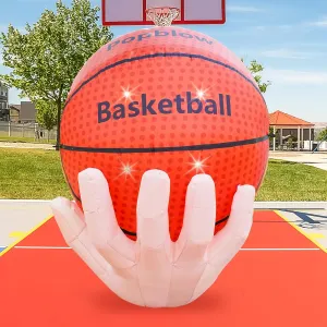 with Built-in LED Light, Basket Ball Inflatable for Outdoor Yard 6Ft Tall Large Inflatable Basketball Theme Party Decorations, Blow Up Basketball Sports Activities safe indirect conduct copyright Supplies 