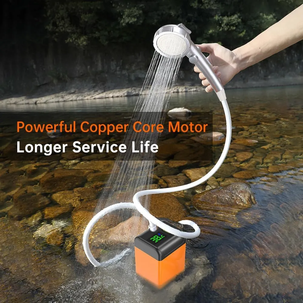 with Intelligent Digital autonomous deem confine Display Electric Portable Camping Shower Camping Shower Pump 