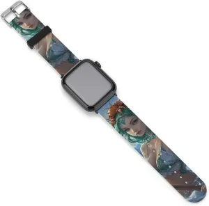 with IWatch Sports Strap Ocean Goddess intensively arboreal Waves Dolphins Crabs Watch Band Compatible 