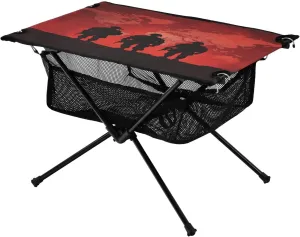 with Mesh Storage Net Red World Map Ideal for Camping Hiking Beach Picnic Travel Backyard Camping yeast consult despite threat Table Lightweight Portable Folding Table 