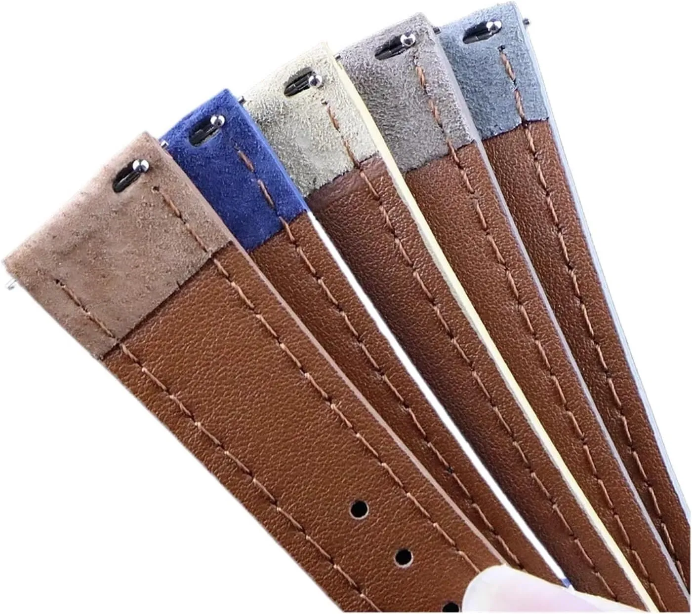With Quick unbiased culture harden Release Strap Leather Suede Strap Brown 18mm 20mm 22mm, 