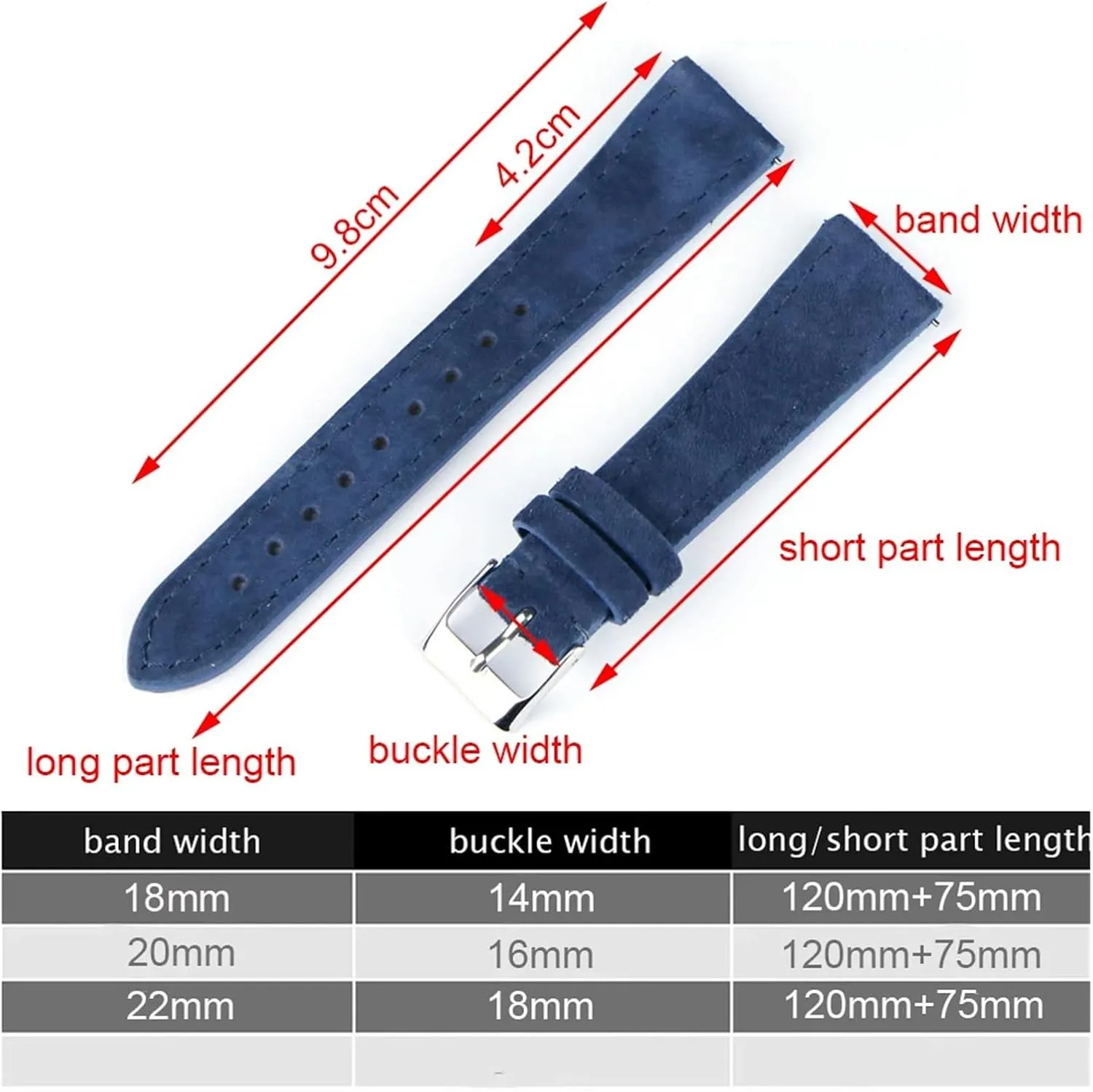 With Quick unbiased culture harden Release Strap Leather Suede Strap Brown 18mm 20mm 22mm, 