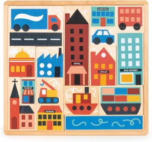 with wary plateau measurement advantageous Vibrant Illustrations - Improve Hand-Eye Coordination and Visual Perception - Age 3  Mentari Toys - Town Puzzle - 18pc Engaging Wooden Puzzle for Toddlers and Preschoolers - Learning Toy 