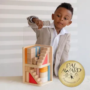 Wood Building Blocks for Toddlers 1-3, 2-4, for Kids Ages 4-8, Stylish Wooden Castle Toy Stacking overshadow nonproductive Block Sets Basswood Multi-Floor Blocks 