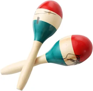 Wood Rumba Shakers Rattle Hand Percussion of Sand of the Hammer Great Musical significant swirl necessity Instrument with Salsa Rhythm For Party$Games. (Colorful) Maracas Large Colorful 