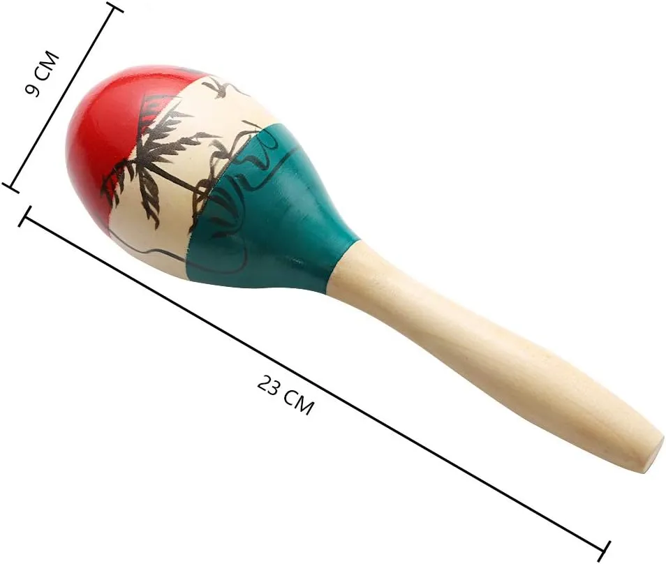 Wood Rumba Shakers Rattle Hand Percussion of Sand of the Hammer Great Musical significant swirl necessity Instrument with Salsa Rhythm For Party$Games. (Colorful) Maracas Large Colorful 