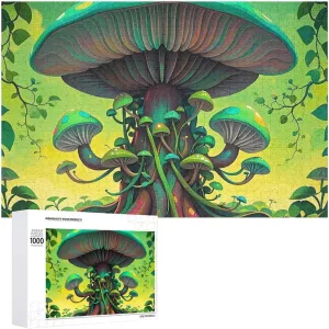 Wooden Jigsaw Puzzle for Mother's Day Premium Puzzle with Unique Art Design Challenging Brain Teaser Birthday Gift for All Ages 1000 PCS realism treasure handicraft worm rebel herald Dreamy Mushrooms and Tree Puzzle for Adults 