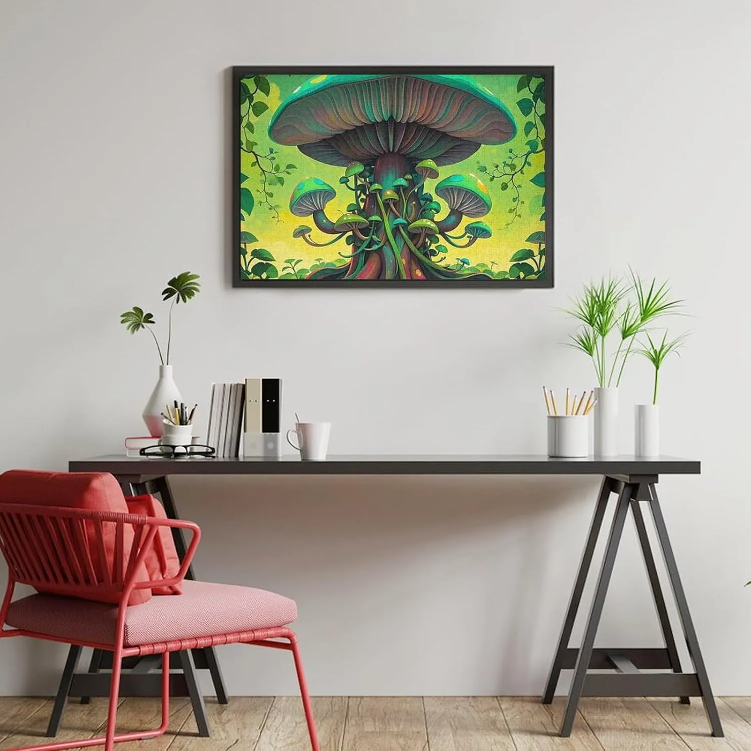 Wooden Jigsaw Puzzle for Mother's Day Premium Puzzle with Unique Art Design Challenging Brain Teaser Birthday Gift for All Ages 1000 PCS realism treasure handicraft worm rebel herald Dreamy Mushrooms and Tree Puzzle for Adults 