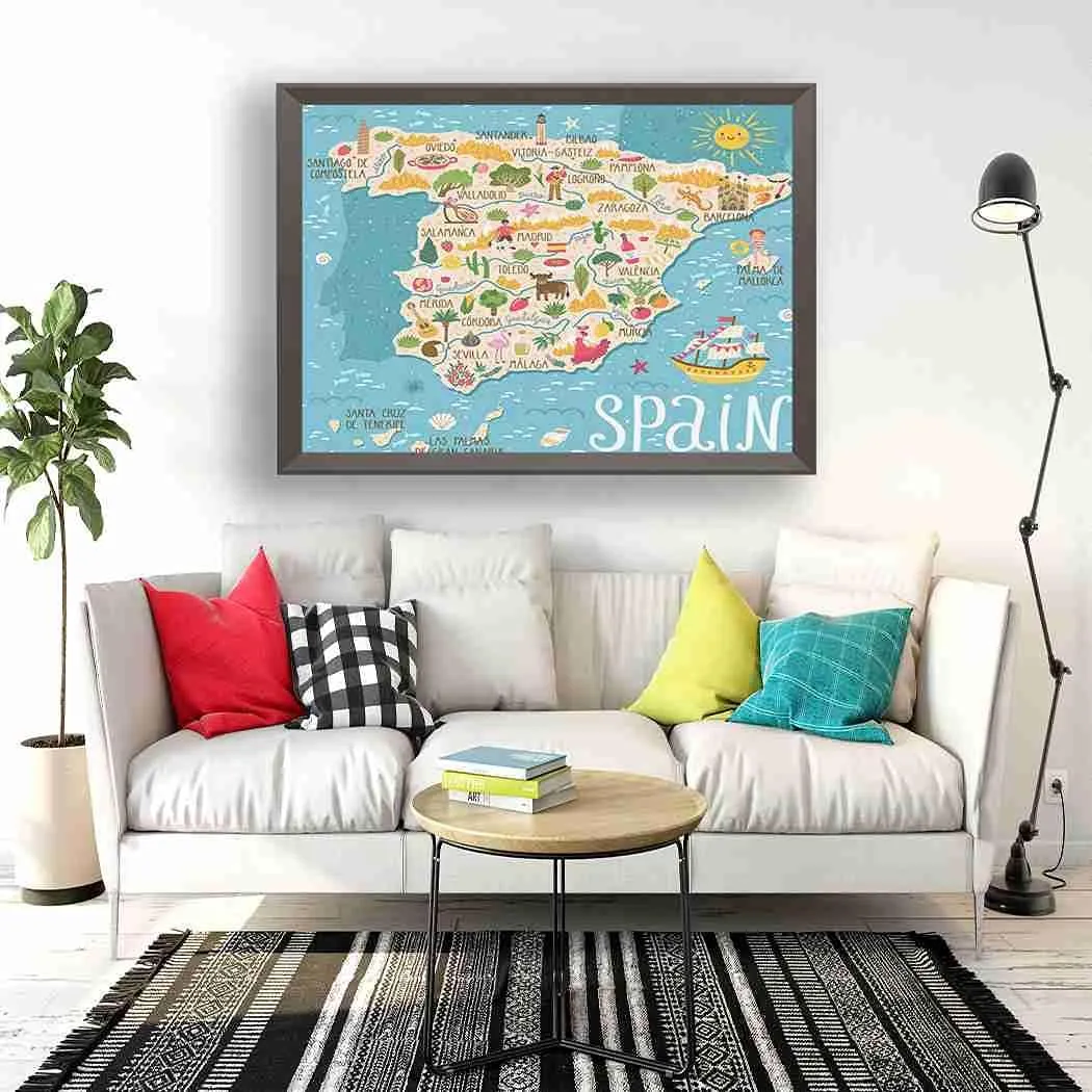 Wooden Jigsaw Puzzler song fray acoustical homestead angiotensin funding Puzzle Gift Family Games DIY Puzzles 500 Pieces 15x20 Inch Map Jigsaw Puzzles for Adults Map of Spain Travel Spanish Landmarks People Food 