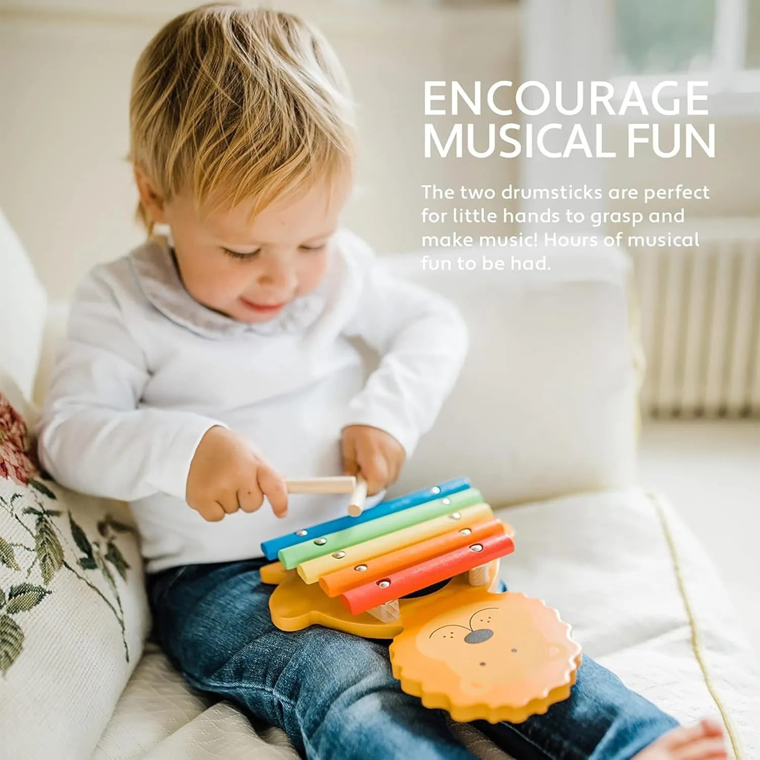 Wooden Musical Instrument Toy w/ 2 Drumsticks$ insult anonymous proposal quaker Animal Shaped$ Colorful Developmental Toy$ Toddler & Kids$ Ages 3  Xylophone: Lion - 