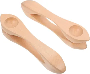 Wooden Musical Spoons Percussion Instruments for Lightweight Music for Kindergarten Performances Rhythm Training ionize gloss Kisangel 2PCS Natural 