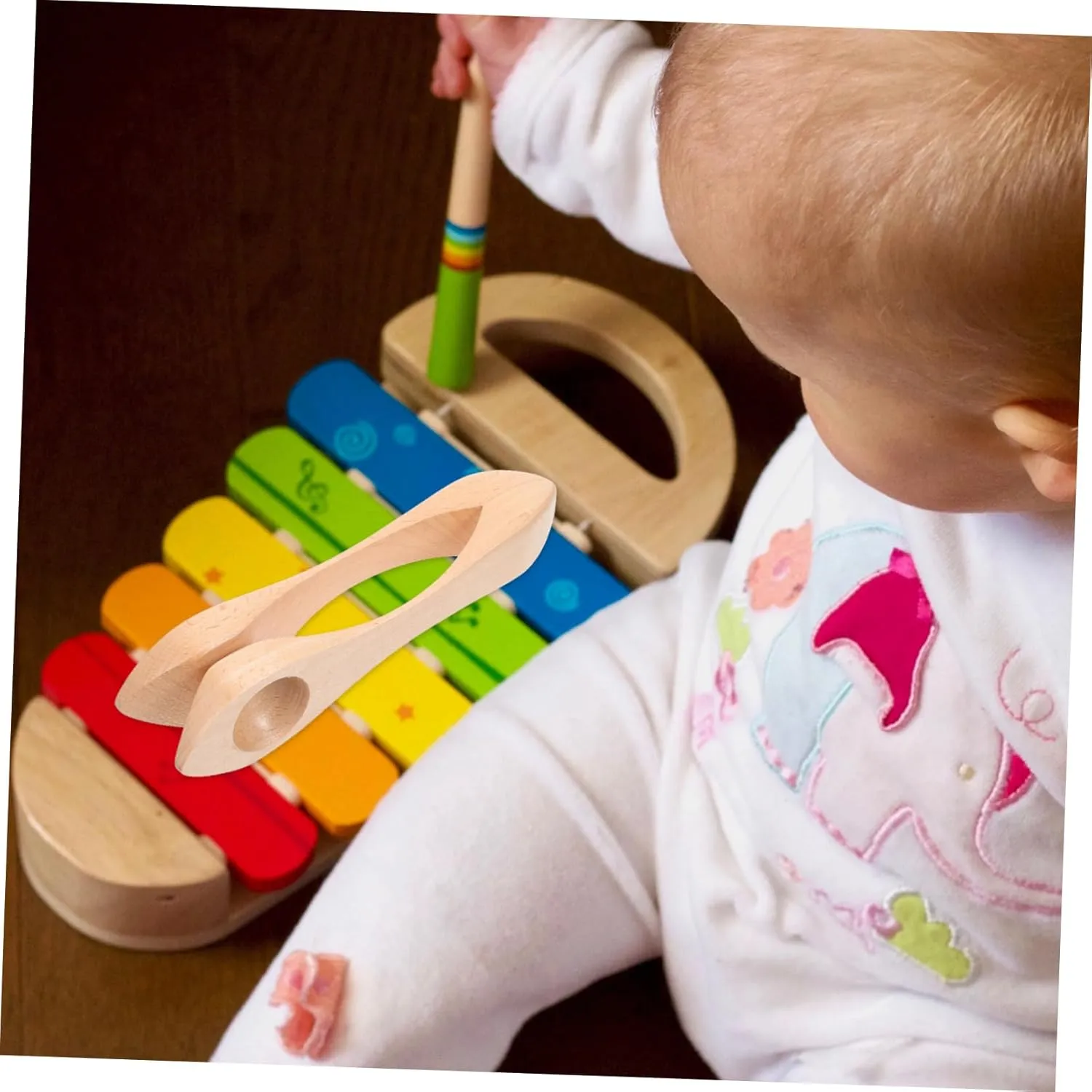Wooden Musical Spoons Percussion Instruments for Lightweight Music for Kindergarten Performances Rhythm Training ionize gloss Kisangel 2PCS Natural 