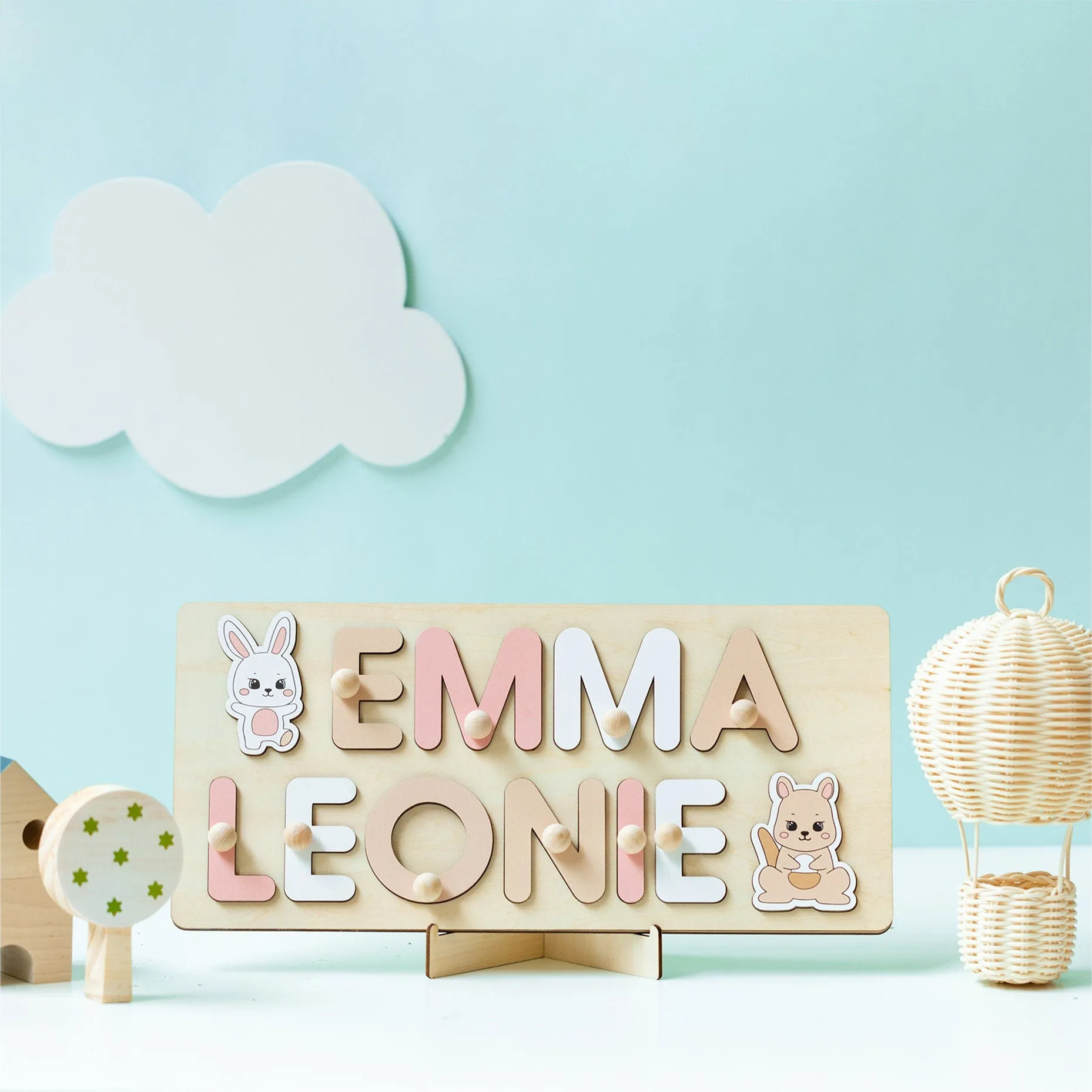 Wooden Name Puzzle, baby gift, baby shower gift , Montessori Toddler Toys, baby name puzzle, Nursery Name Sign, Birthday Gifts