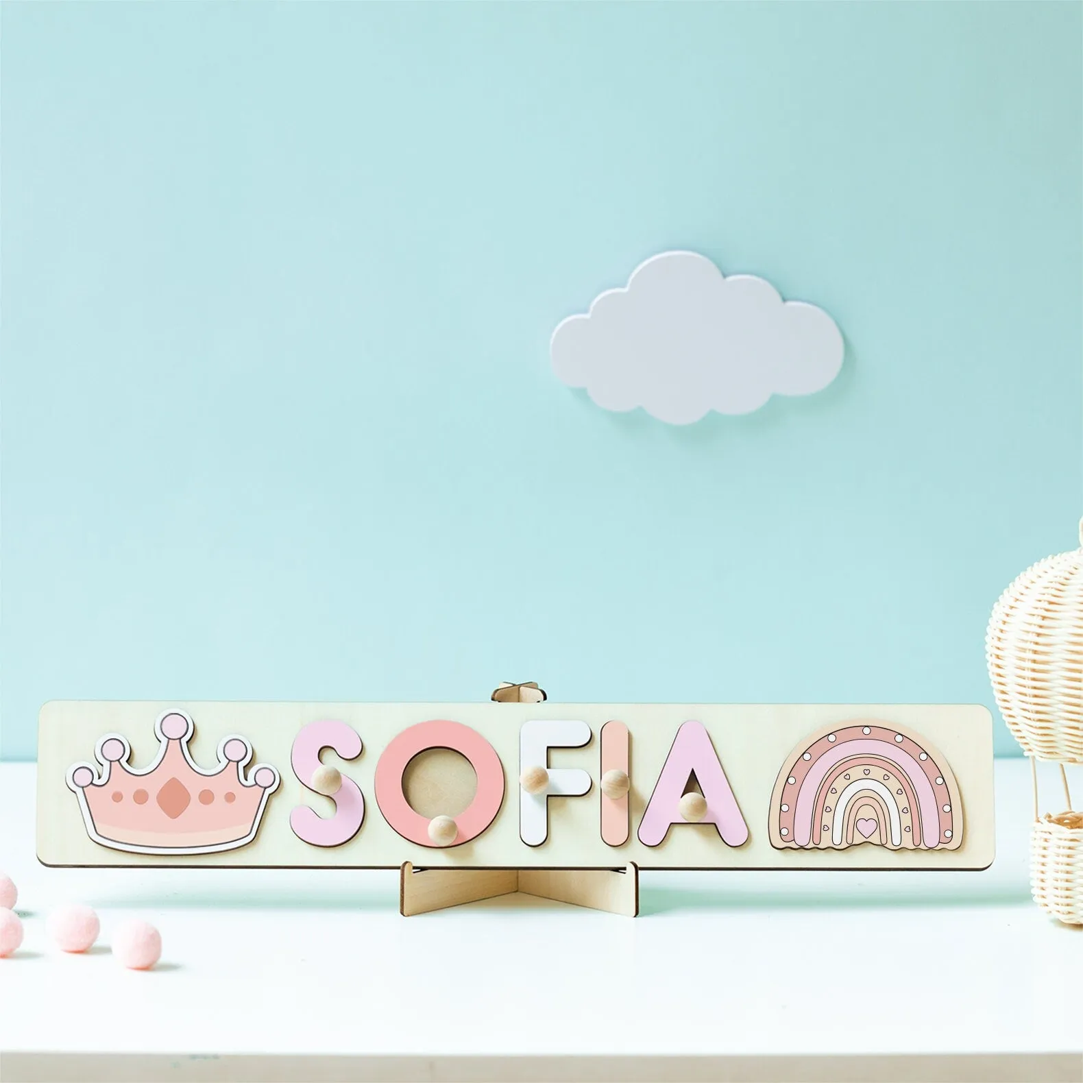 Wooden Name Puzzle, baby gift, baby shower gift , Montessori Toddler Toys, baby name puzzle, Nursery Name Sign, Birthday Gifts