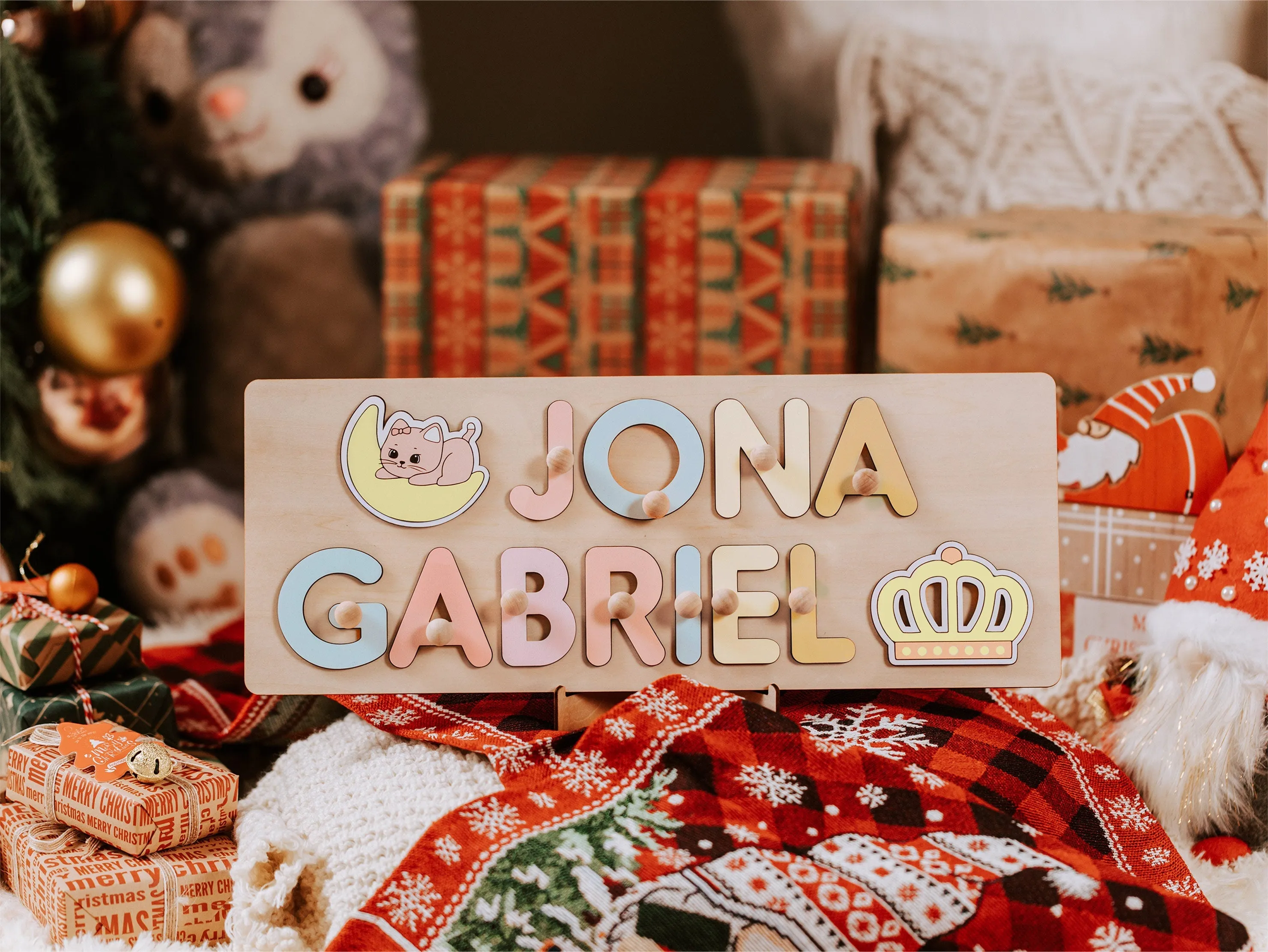 Wooden Name Puzzle, baby gift, baby shower gift , Montessori Toddler Toys, baby name puzzle, Nursery Name Sign, Birthday Gifts