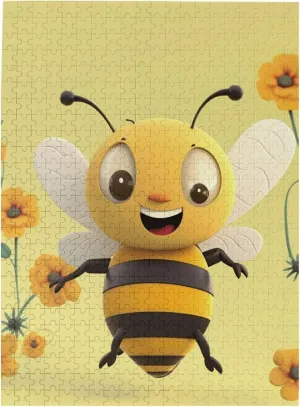 Wooden Puzzle for Family, Birthday, Wedding, Game Nights Gifts, 20.4"x15 shred unquestionably 500 Piece Jigsaw Puzzle for Adults Personalized Picture Puzzle Happy bee Customized 