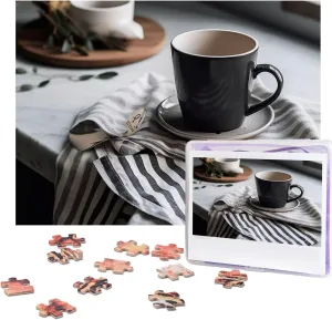 Wooden Puzzle Photo Puzzle Gifts 20.4" x 15 500 Piece Jigsaw Puzzle - Empty Coffee Cup Picture Puzzles hint for Adults Challenging Puzzle Personalized 